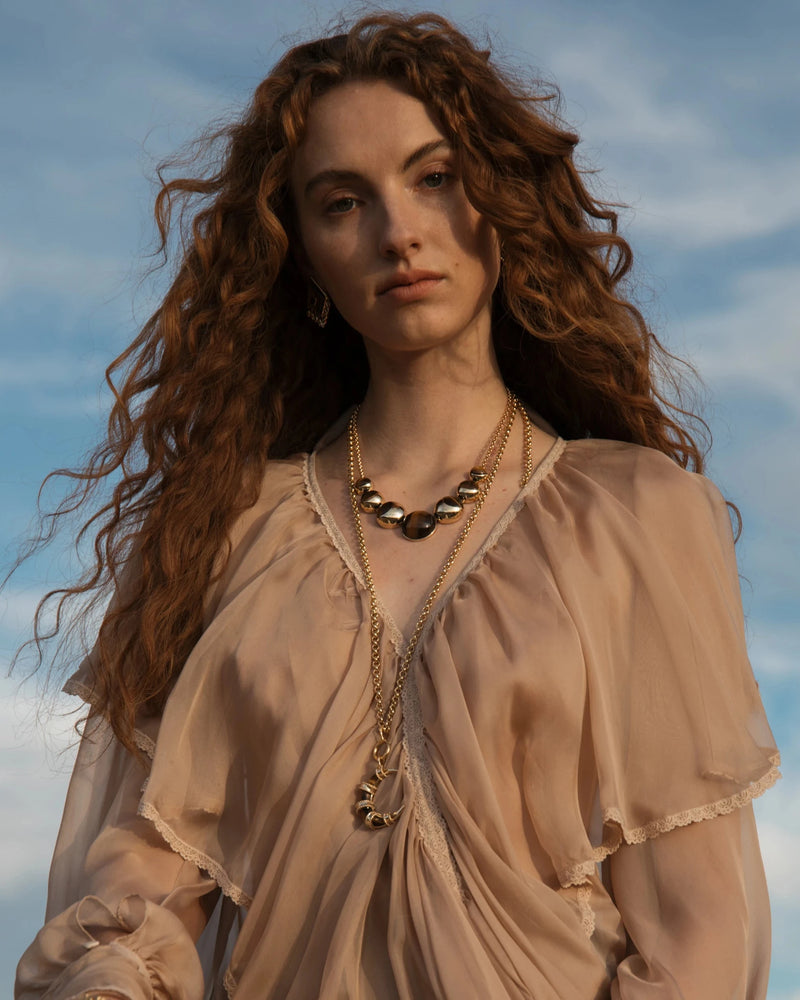 Awe Inspired Necklaces Long Boho Moon Charm Necklace