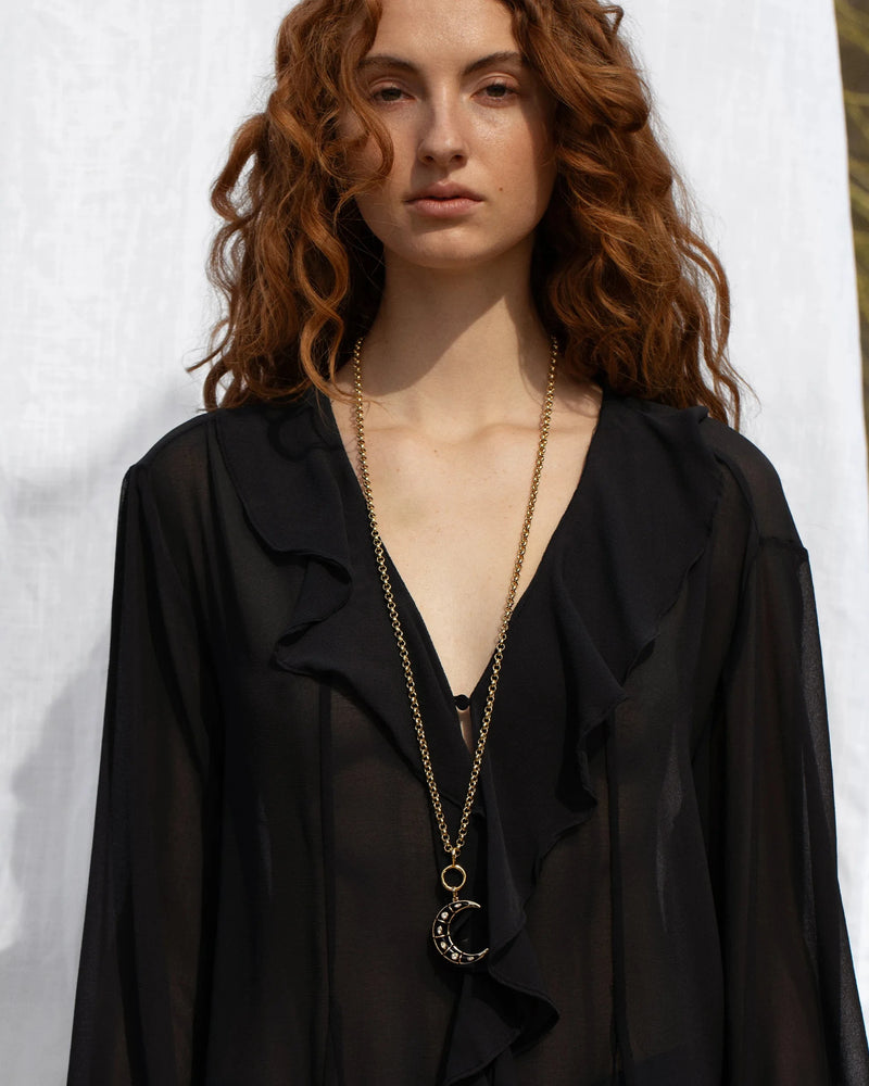 Awe Inspired Necklaces Long Mystic Moon Charm Necklace