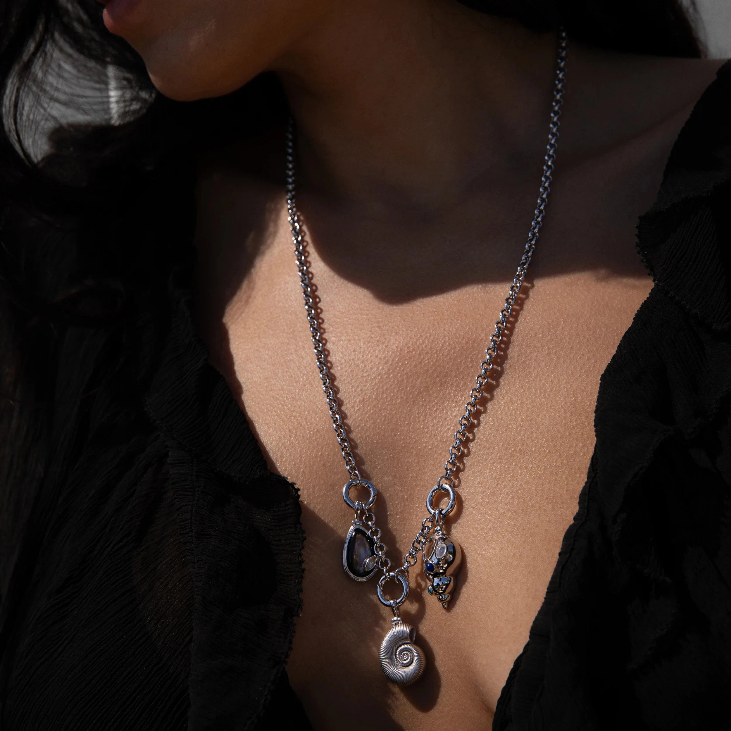 Awe Inspired Necklaces Long Triple Charm Collector Necklace