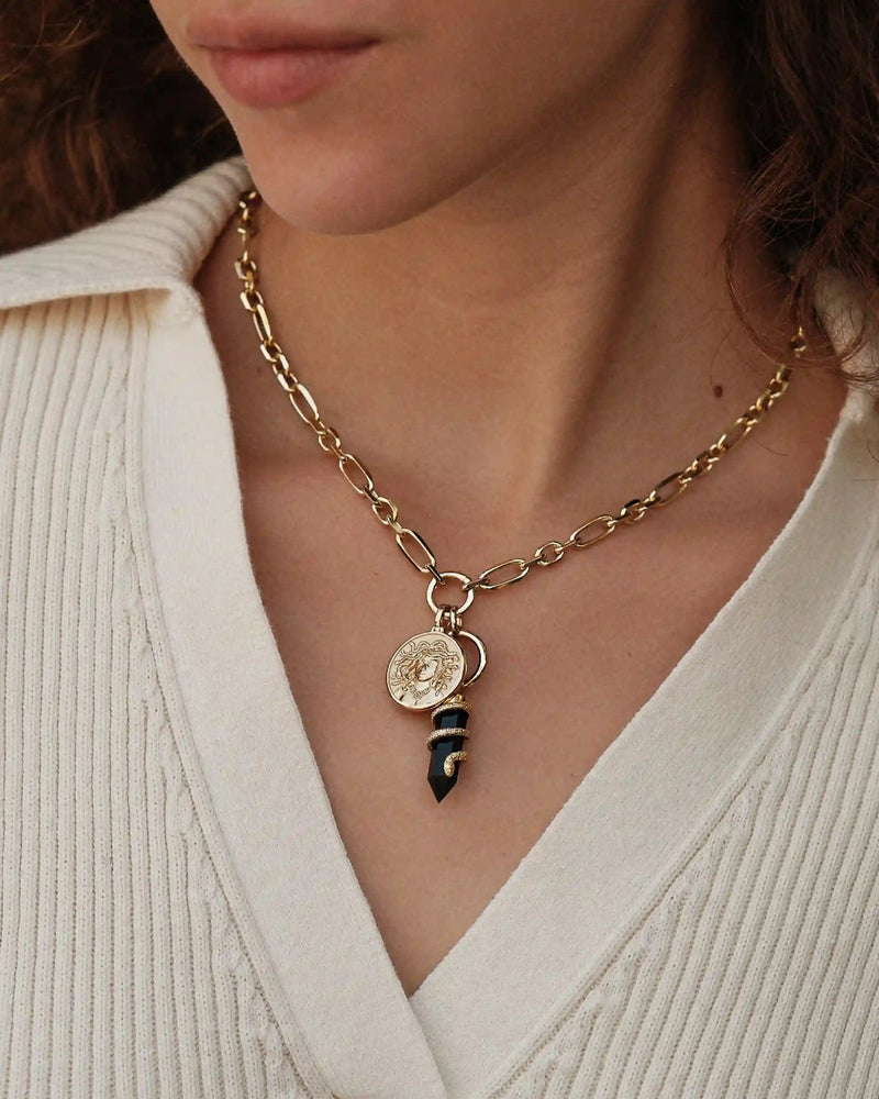 Awe Inspired Necklaces Medusa Statement Single Charm Necklace