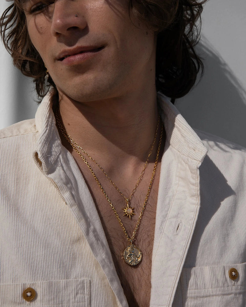 Awe Inspired Necklaces Men's Apollo and Opal Sun Necklace Set