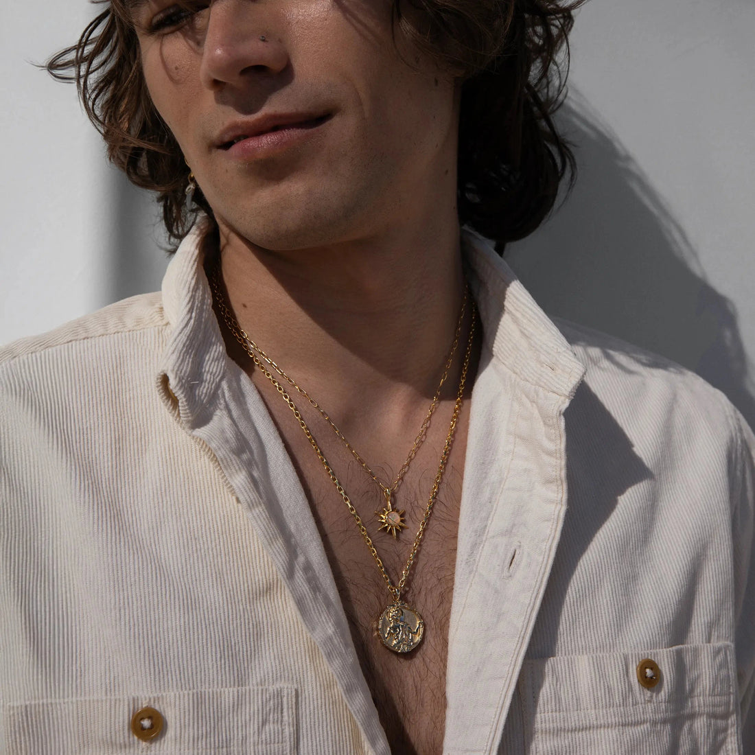 Awe Inspired Necklaces Men's Apollo and Opal Sun Necklace Set