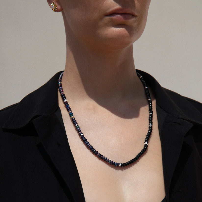 Black Opal Meditation Necklace – Awe Inspired - Main Image