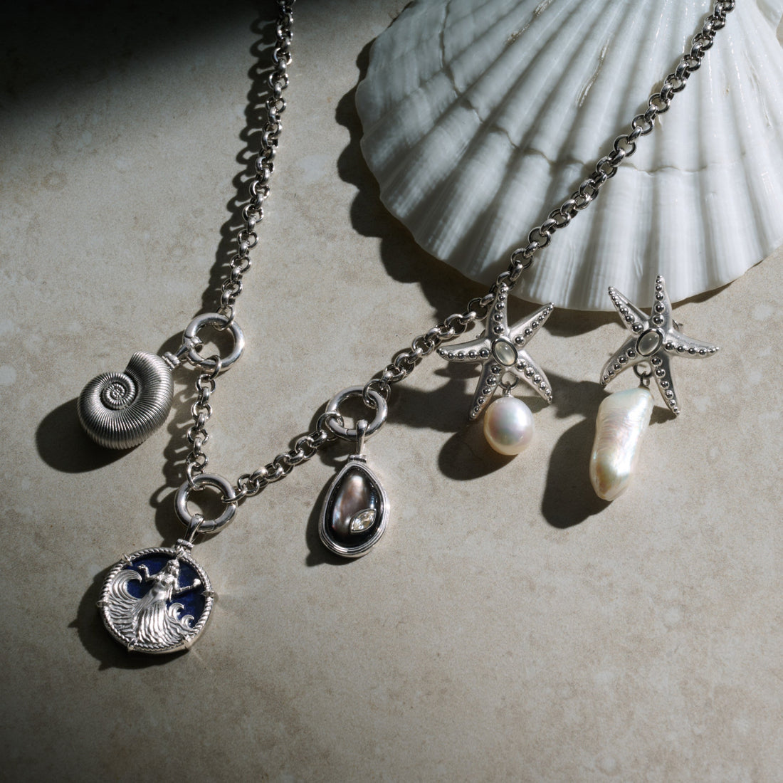 Awe Inspired Necklaces Men's Deep Sea Ammonite Shell Necklace