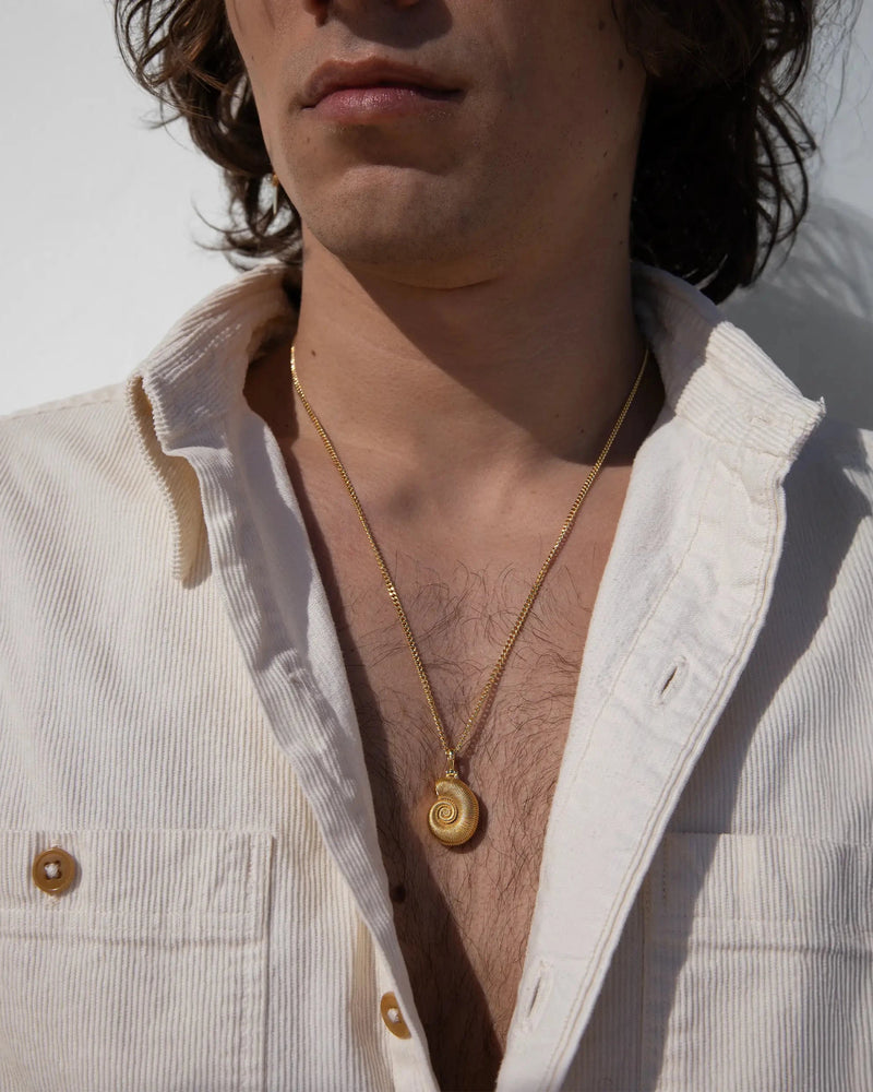 Awe Inspired Necklaces Men's Deep Sea Ammonite Shell Necklace