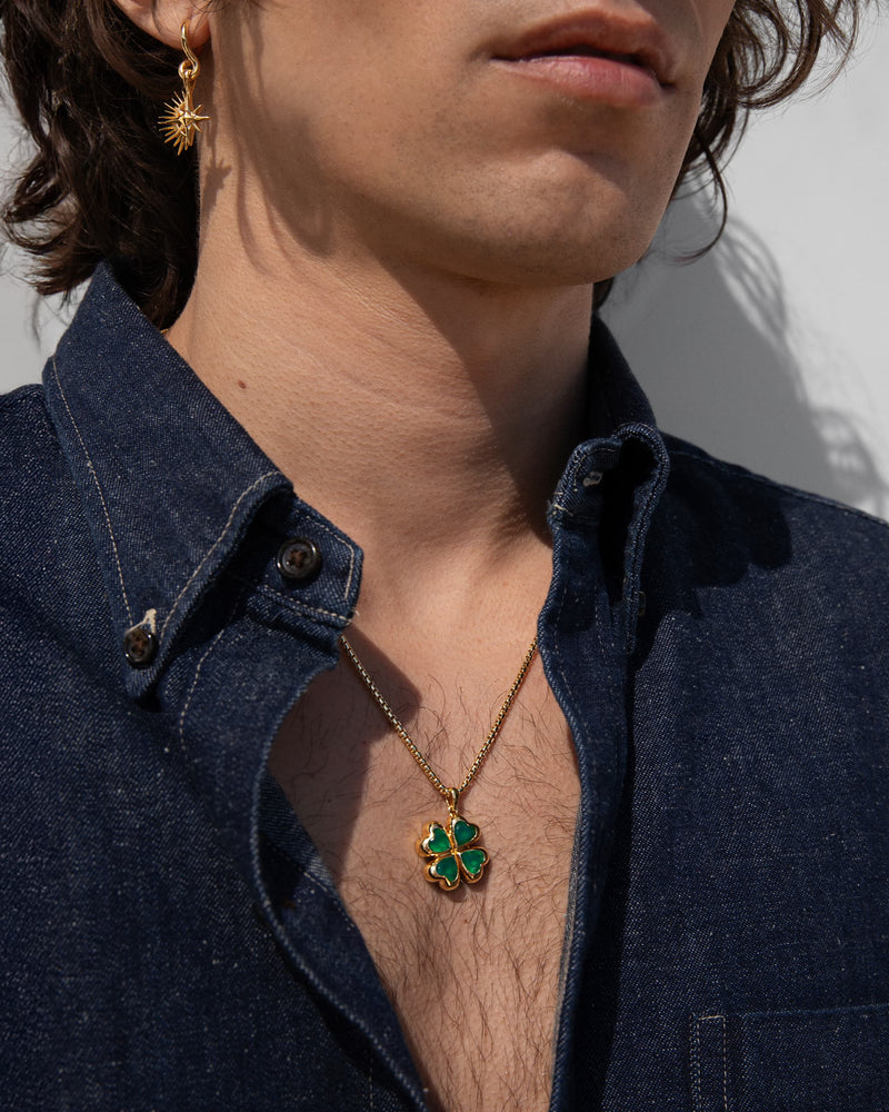 Awe Inspired Necklaces Men's Lucky Clover Necklace