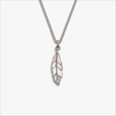 Awe Inspired Necklaces Men's Mother of Pearl Feather Necklace