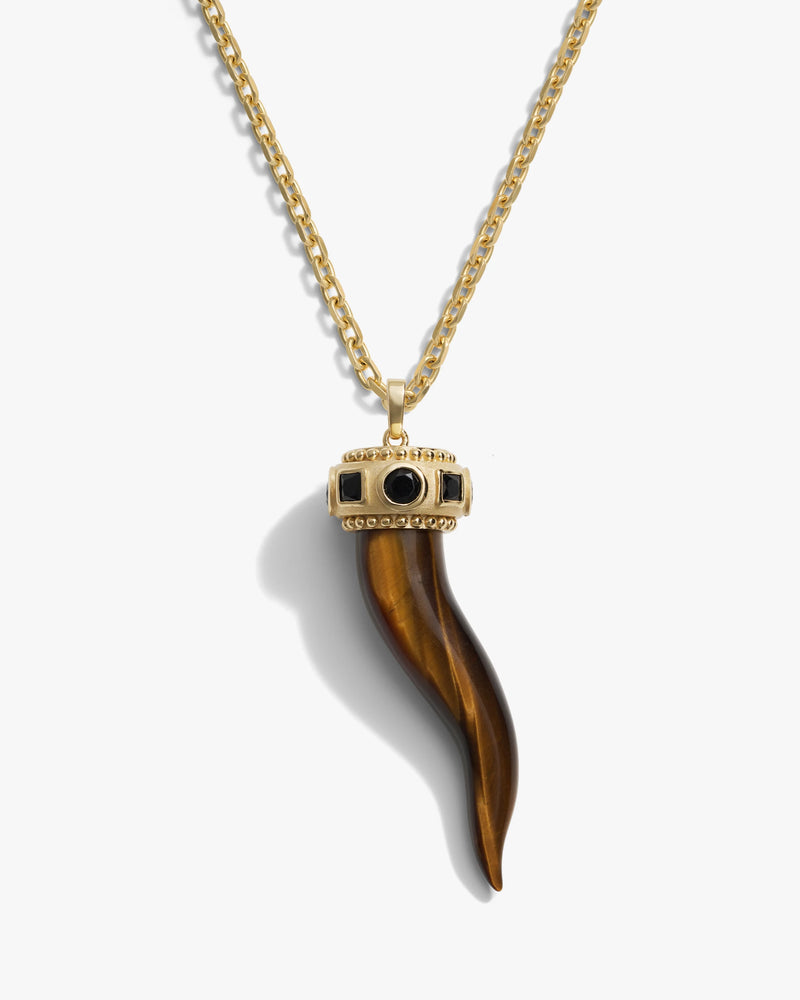 Awe Inspired Necklaces Men's Tiger's Eye Horn Necklace