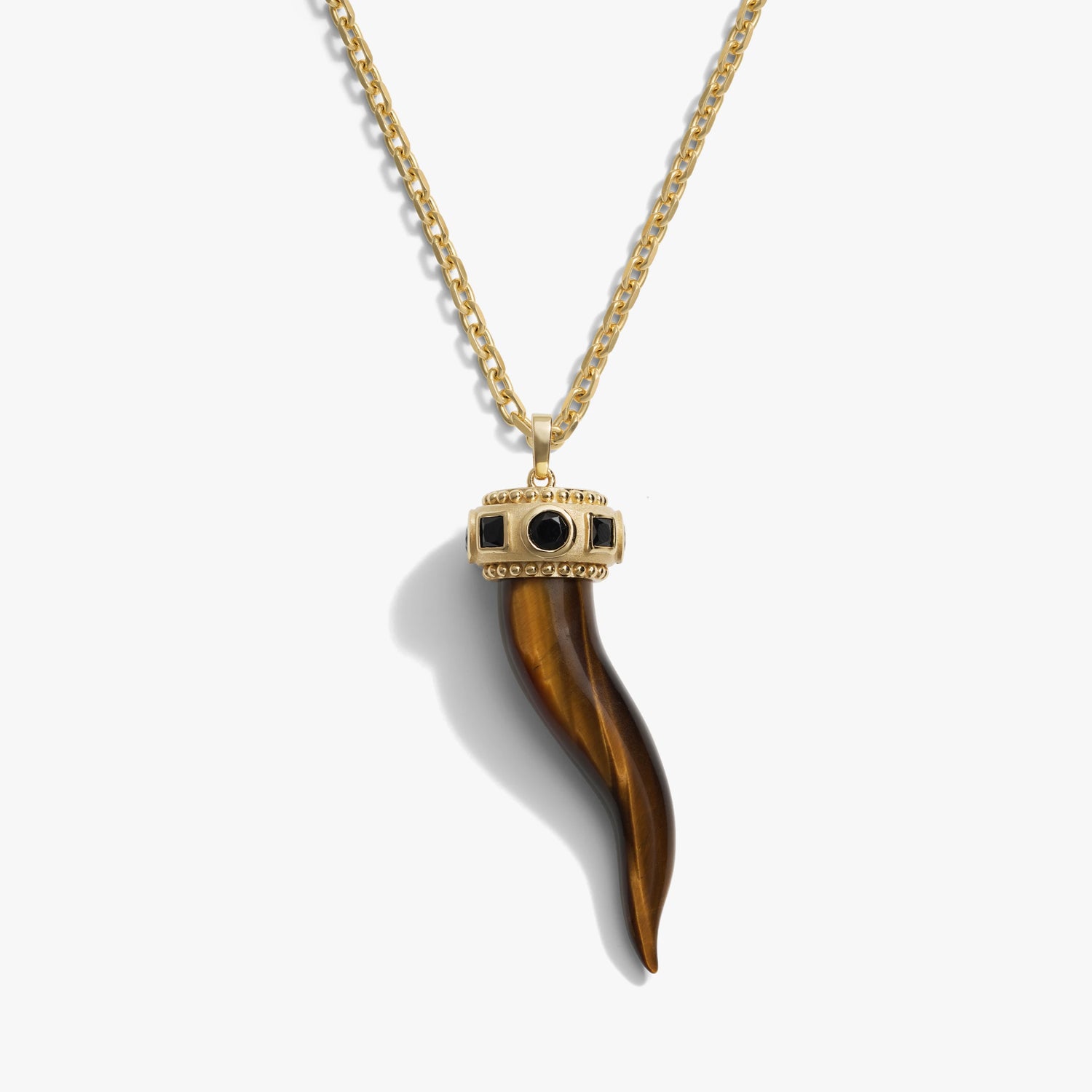 Awe Inspired Necklaces Men's Tiger's Eye Horn Necklace