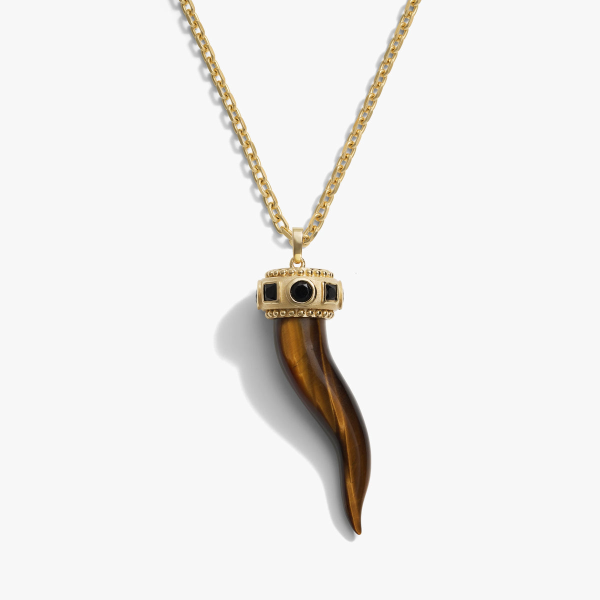 Awe Inspired Necklaces Men's Tiger's Eye Horn Necklace