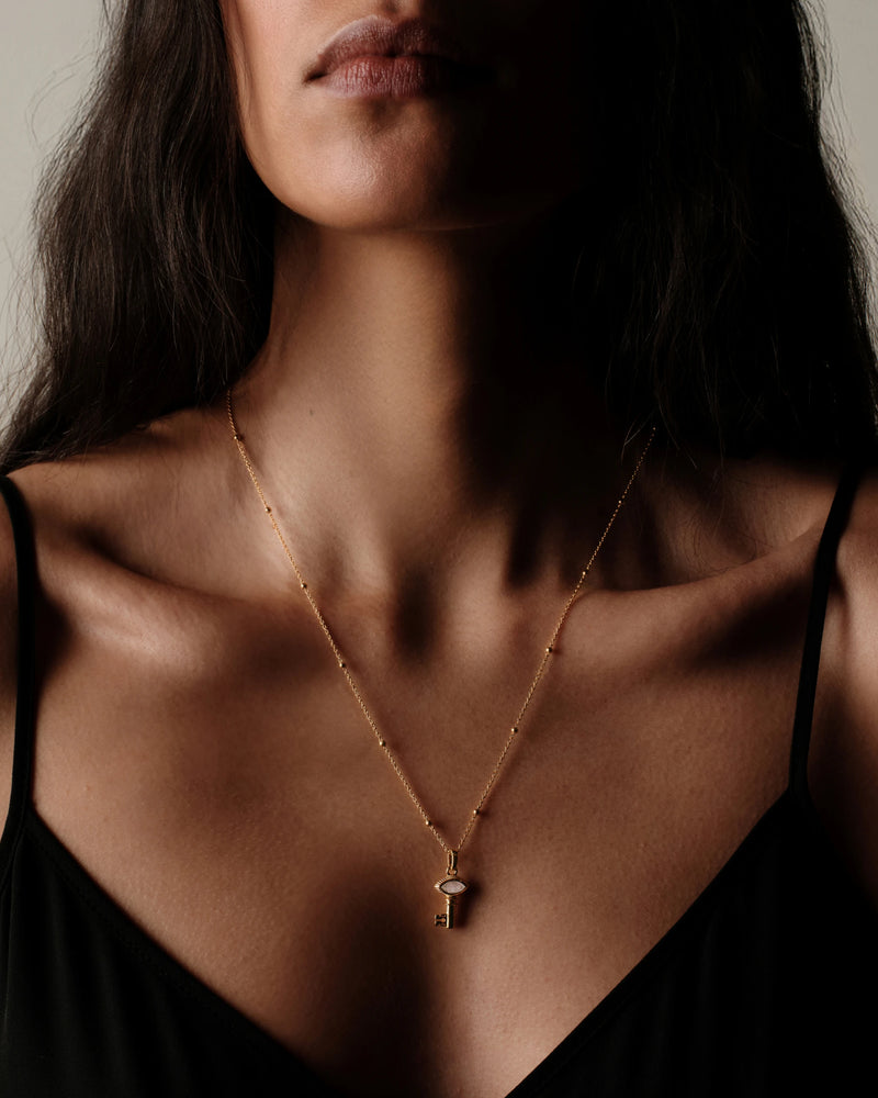 Awe Inspired Necklaces Mini Gemstone Key Necklace