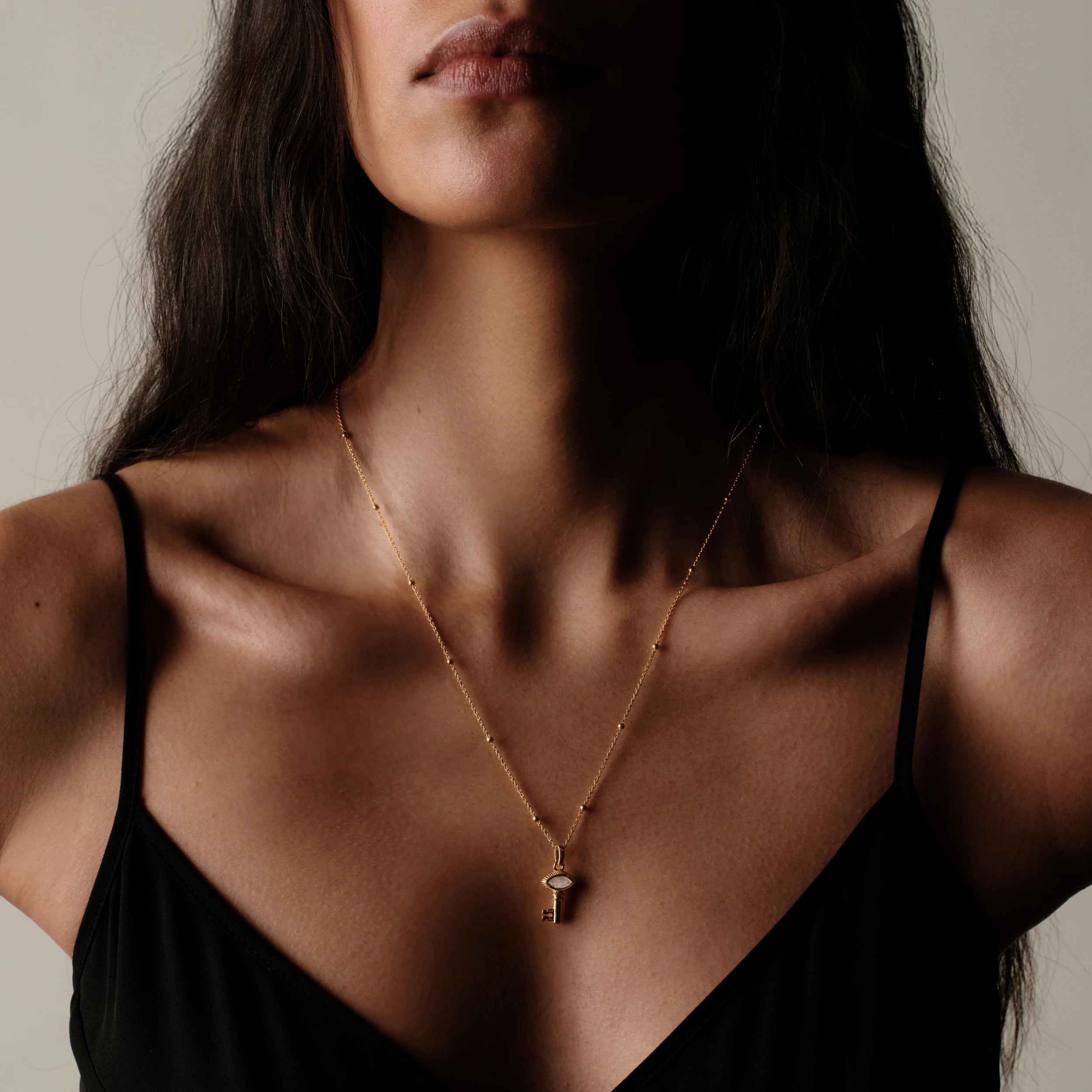 Awe Inspired Necklaces Mini Gemstone Key Necklace