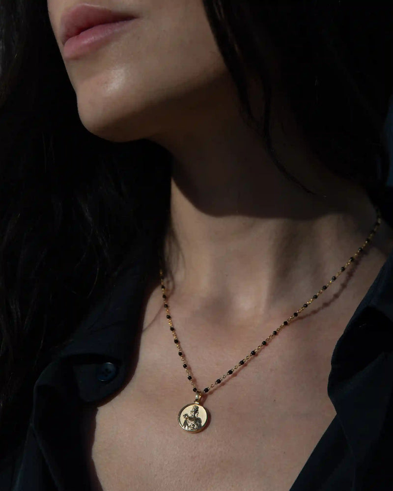 Awe Inspired Necklaces Mini Persephone on Black Enamel