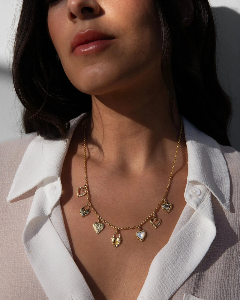 Awe Inspired Necklaces Mini Radiant Heart Charm Necklace