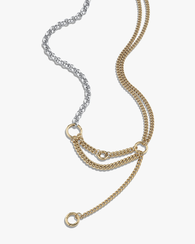 Awe Inspired Necklaces Mixed Metals (Gold & Silver) / 16 Asymmetrical Charm Collector Necklace