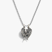 Awe Inspired Necklaces Mixed Metals (Silver & Oxidized Silver) / Silver Angel & Oxidized Devil / 18' Angel To My Devil Necklace Set