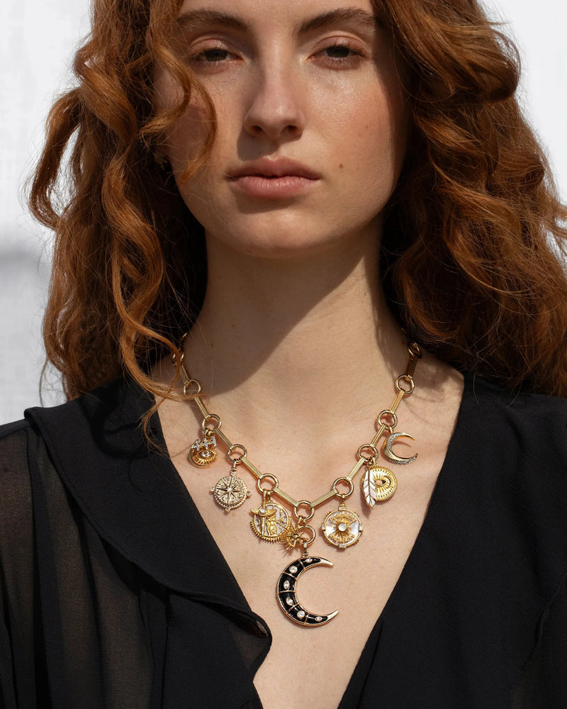 Awe Inspired Necklaces Moon Goddess Statement Charm Necklace