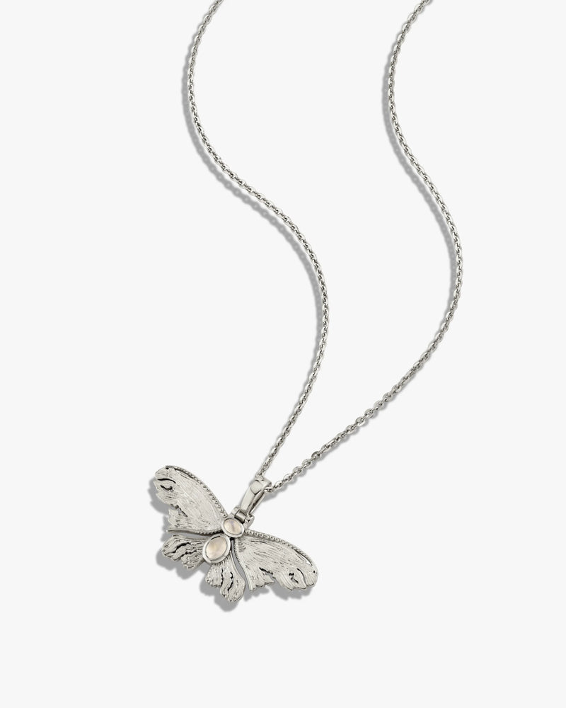 Awe Inspired Necklaces Moonstone Moth Necklace