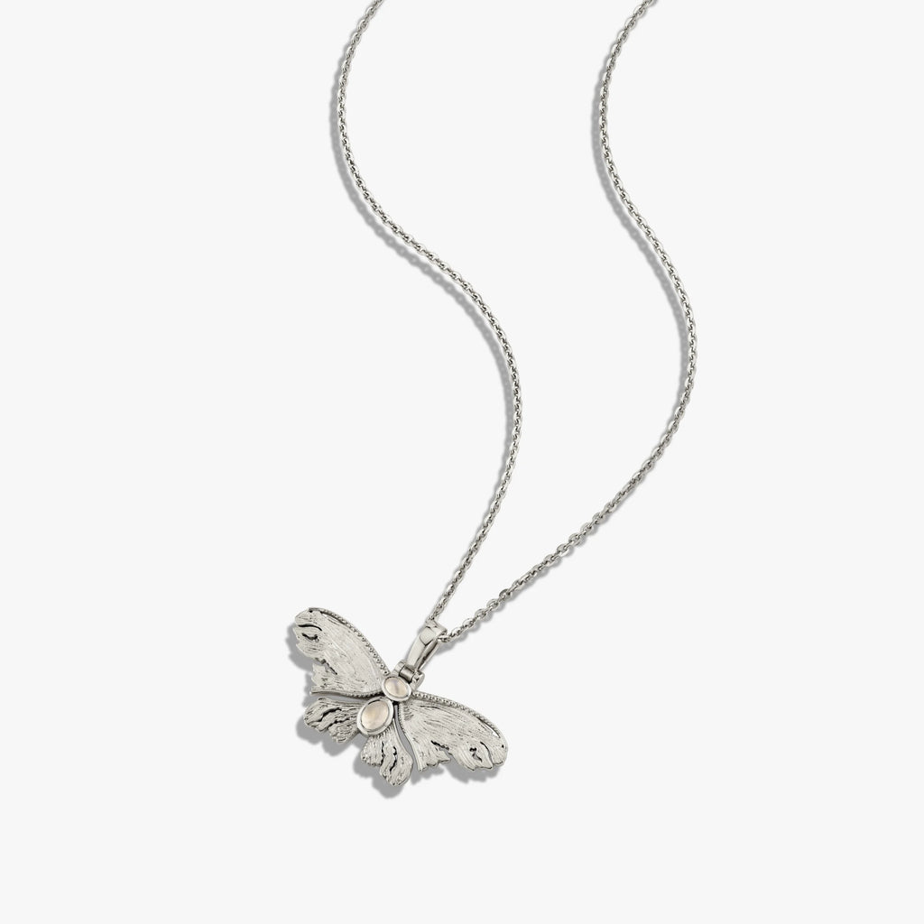 Awe Inspired Necklaces Moonstone Moth Necklace