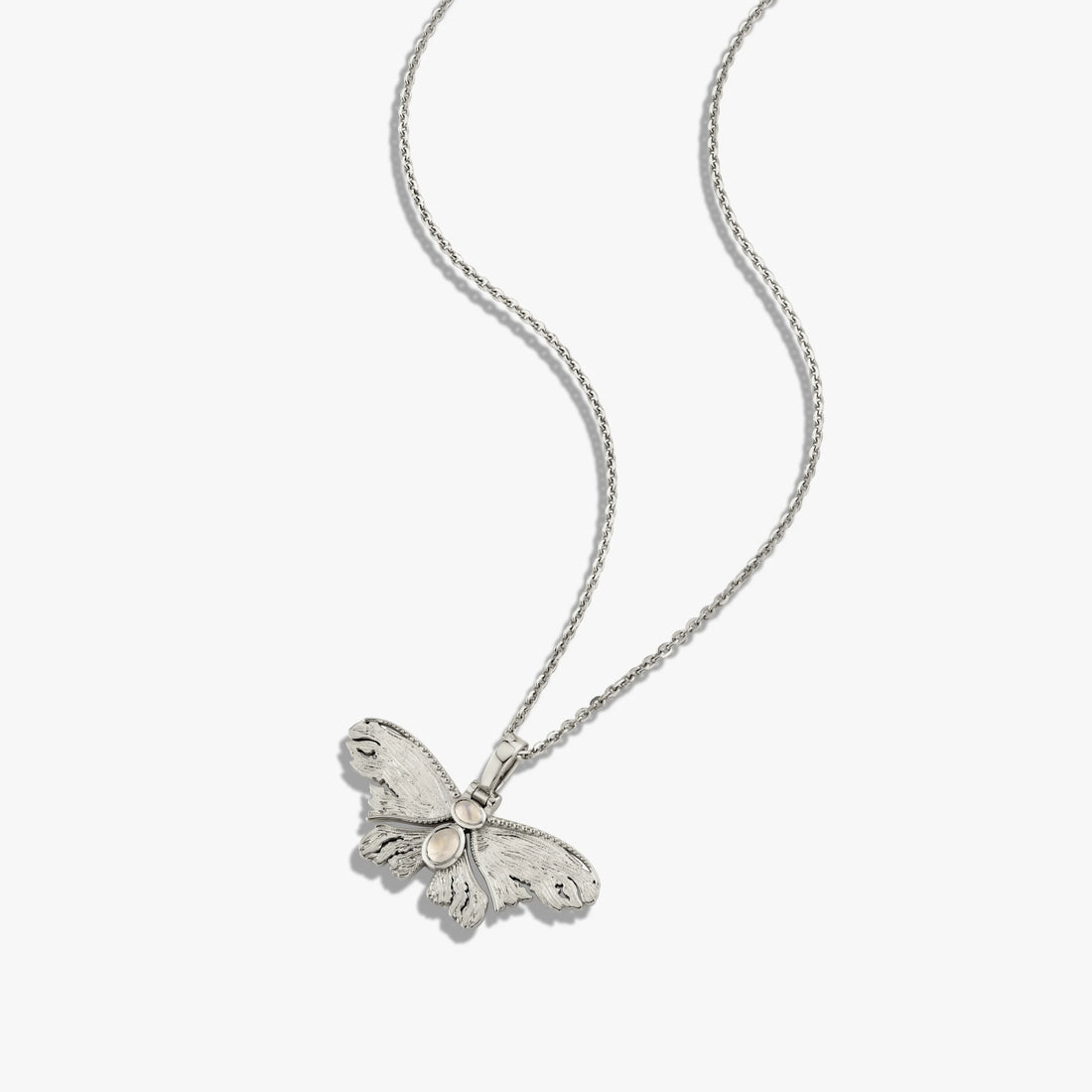 Awe Inspired Necklaces Moonstone Moth Necklace