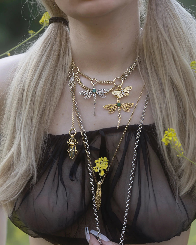 Awe Inspired Necklaces Moonstone Moth Necklace