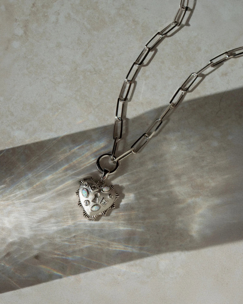 Awe Inspired Necklaces Moonstruck Blue Gemstone Charm Necklace