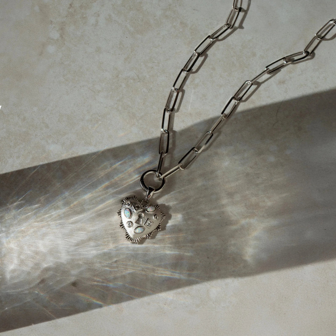 Awe Inspired Necklaces Moonstruck Blue Gemstone Charm Necklace