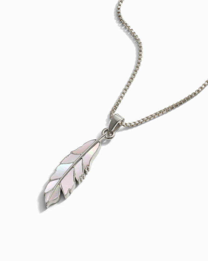 Awe Inspired Necklaces Mother of Pearl Feather Necklace