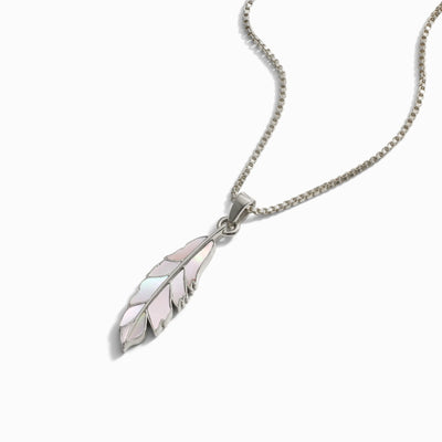 Awe Inspired Necklaces Mother of Pearl Feather Necklace