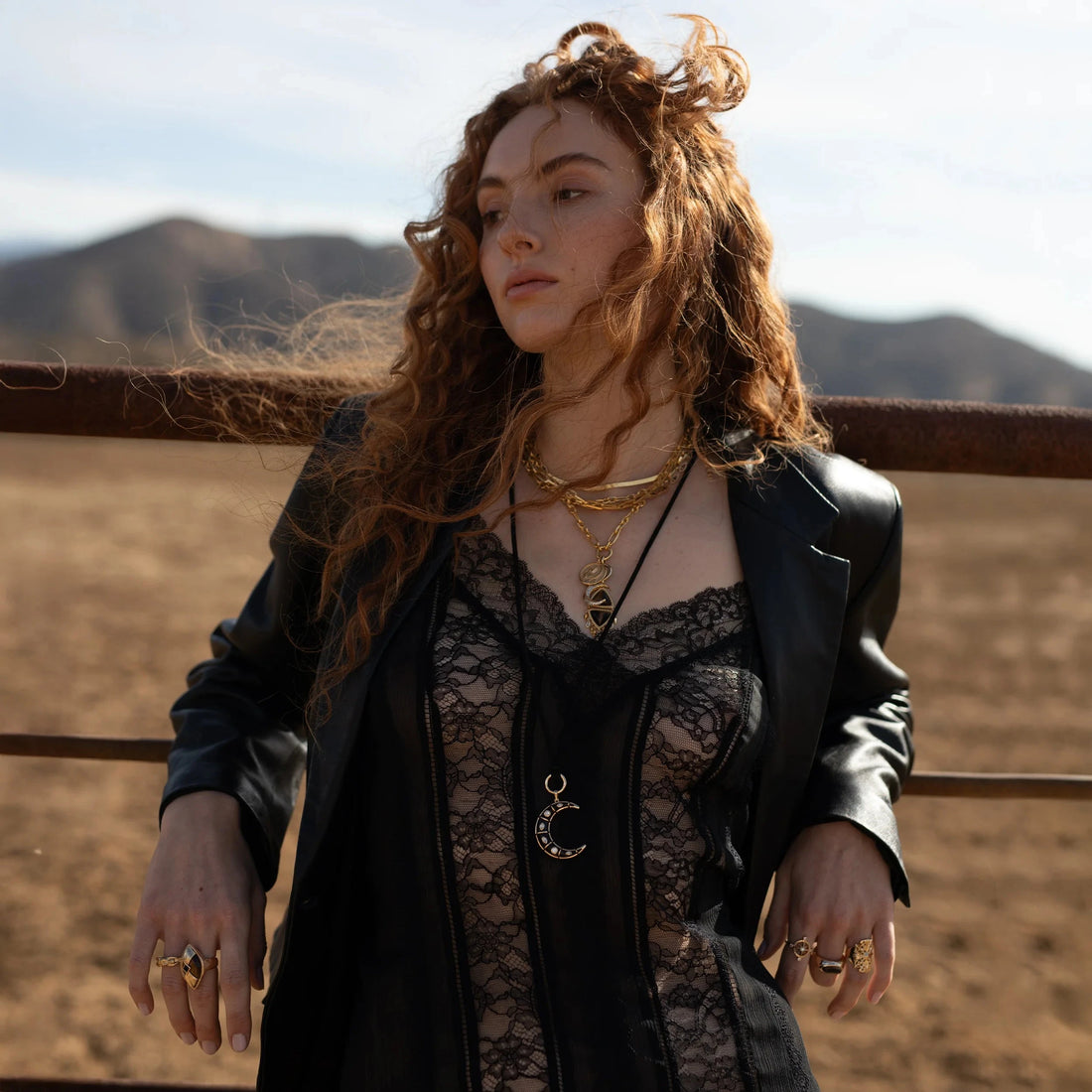 Awe Inspired Necklaces Mystic Moon Cord Charm Necklace