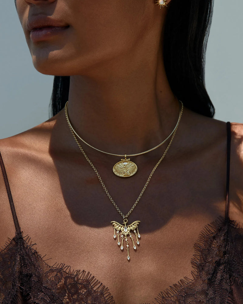 Awe Inspired Necklaces Omega Isis and Phoenix Layered Set