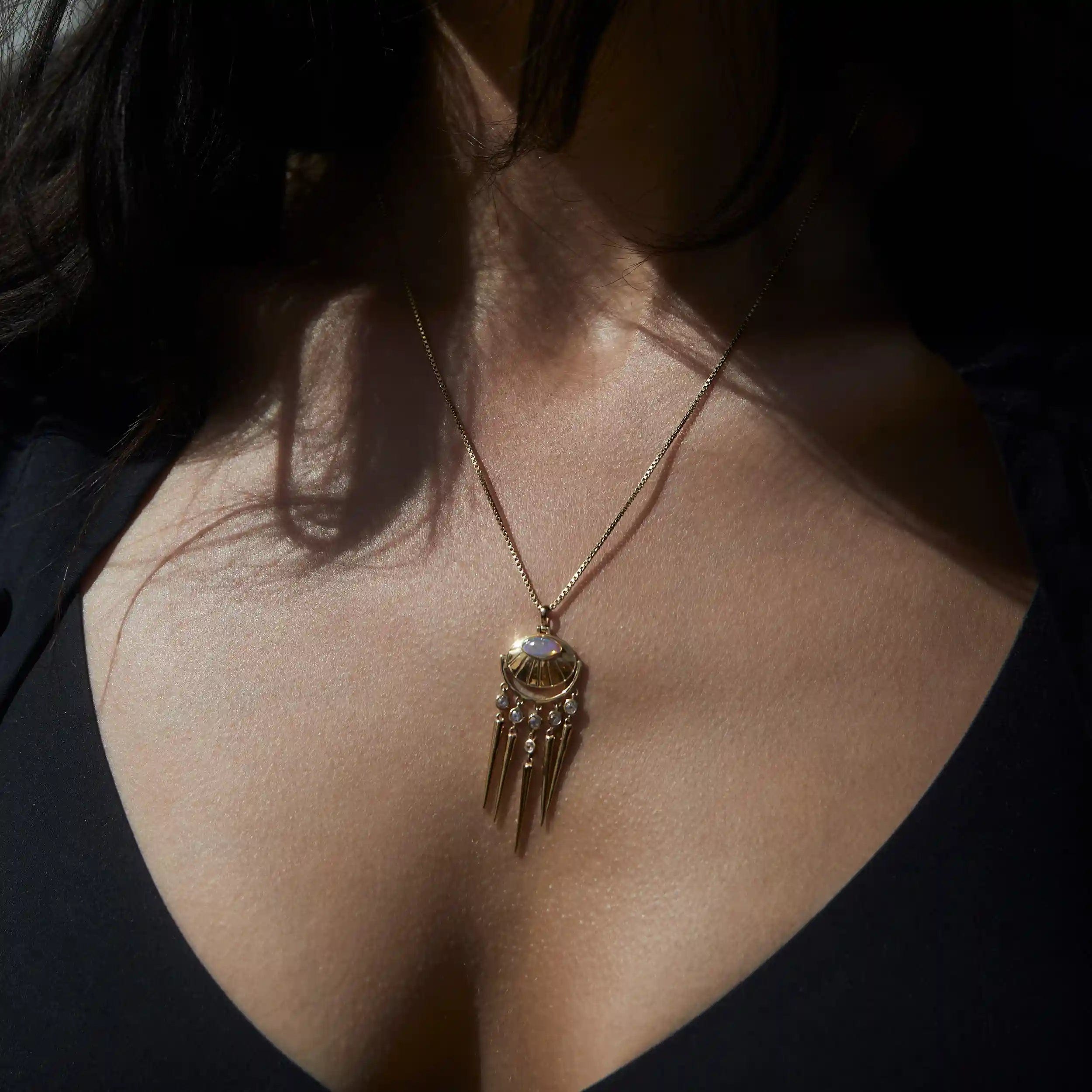 Awe Inspired Necklaces Opal Wind Chime Necklace