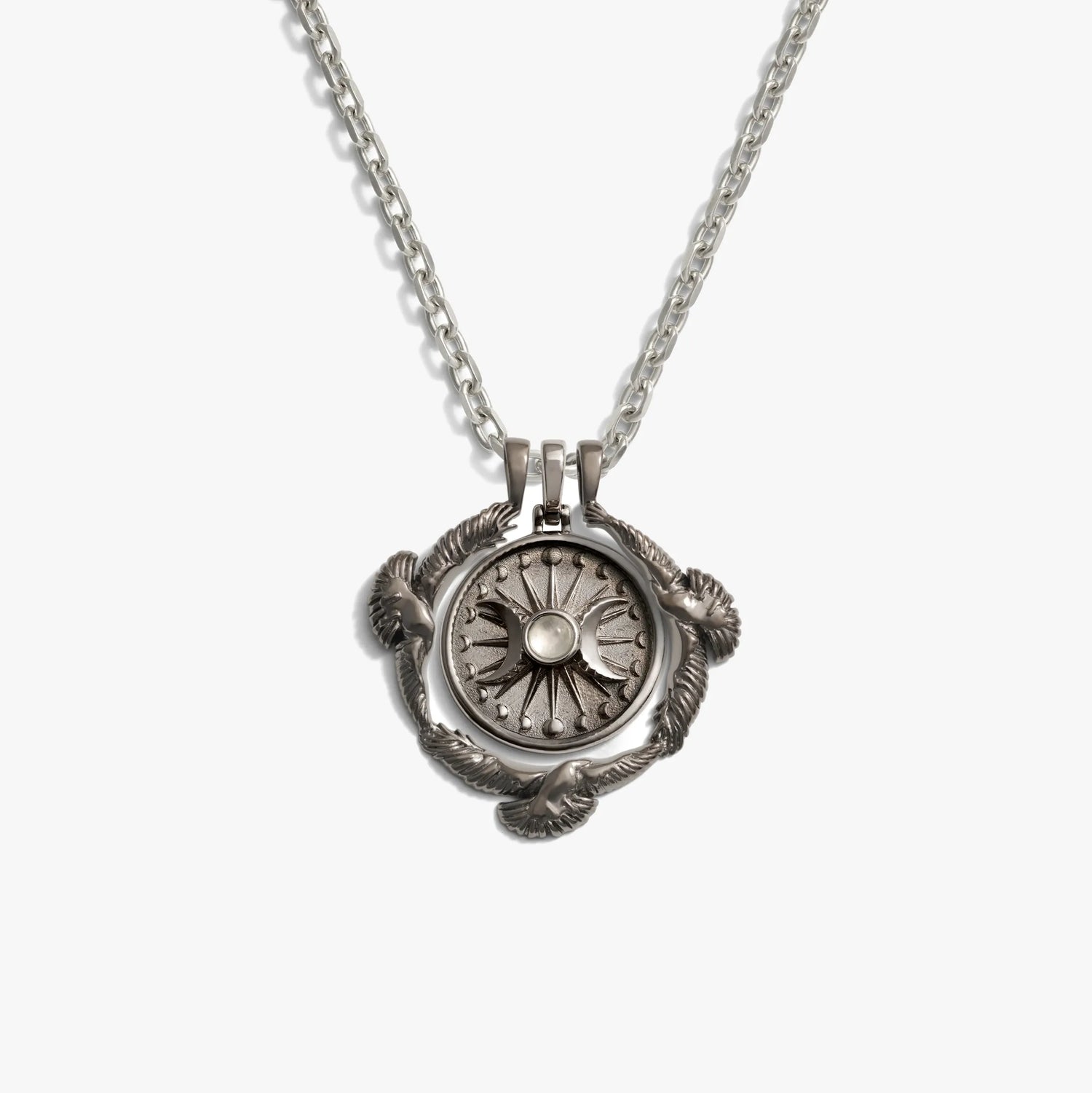 Product image of Awe Inspired Necklaces Oxidized 925 Sterling Silver Alanis Raven Necklace Set