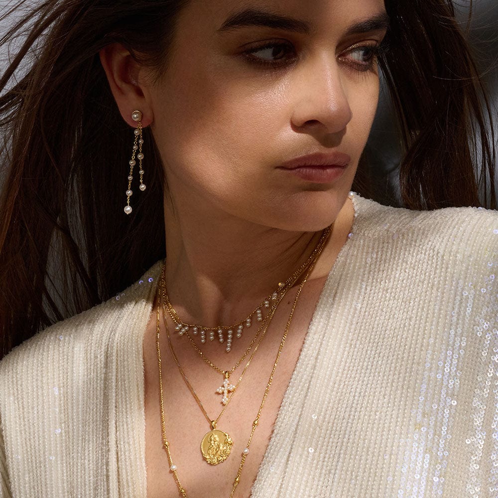 Awe Inspired Necklaces Pearl Cross Necklace