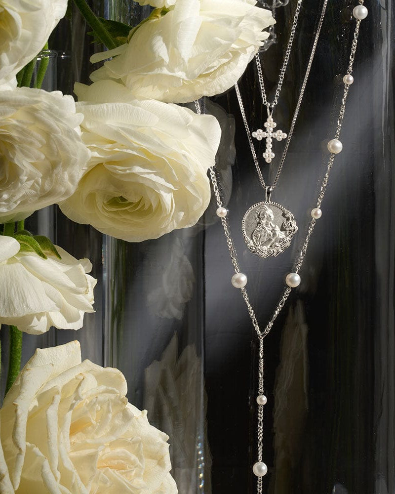 Awe Inspired Necklaces Pearl Cross Necklace