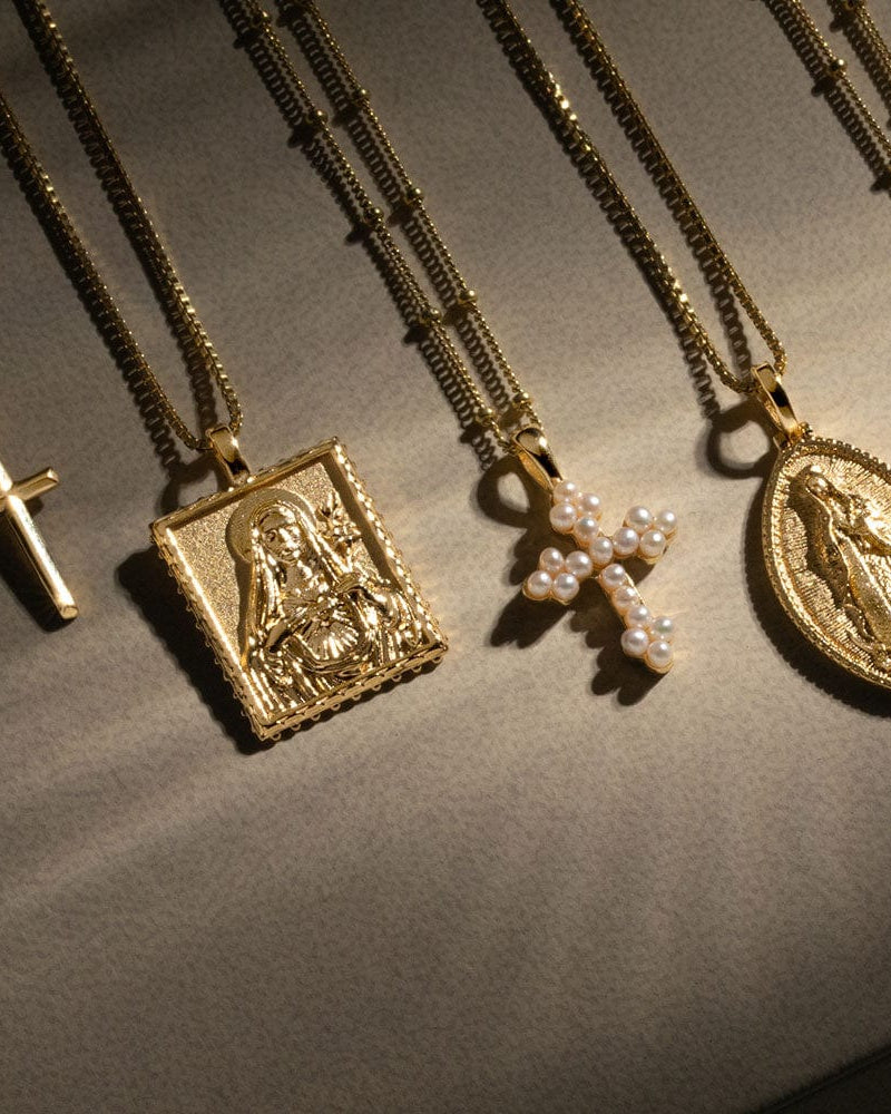 Awe Inspired Necklaces Pearl Cross Necklace