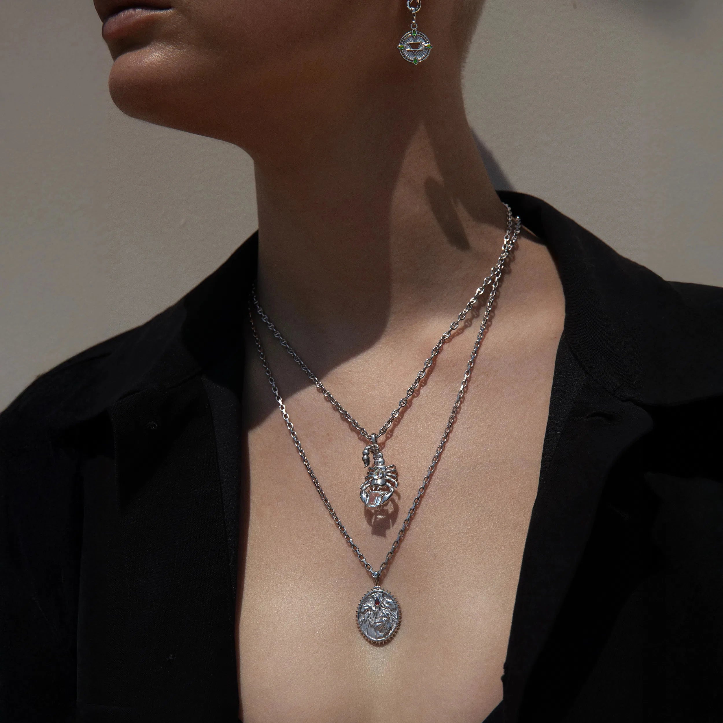 Awe Inspired Necklaces Pele Scorpion Layered Chain Necklace Set