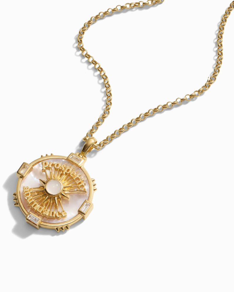 Awe Inspired Necklaces Prosperity Affirmation Coin Necklace