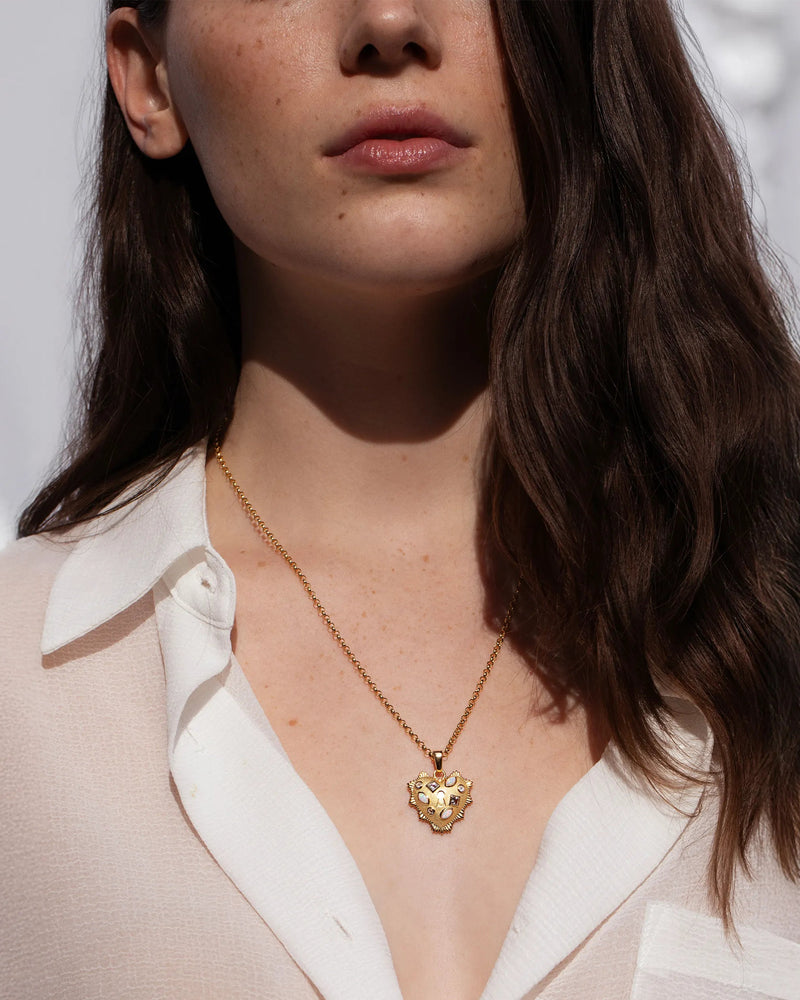 Awe Inspired Necklaces Puffed Spike Heart Necklace - White