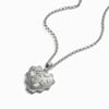 Awe Inspired Necklaces Puffed Spike Heart Necklace - White