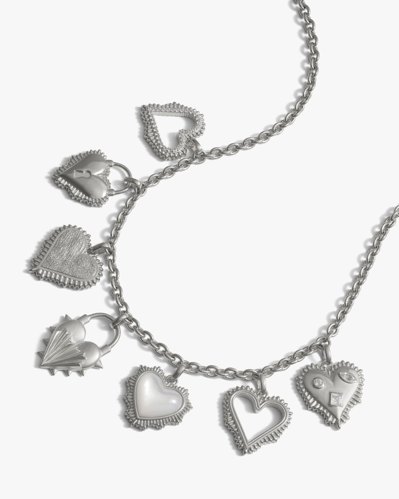 Awe Inspired Necklaces Radiant Heart Statement Charm Necklace