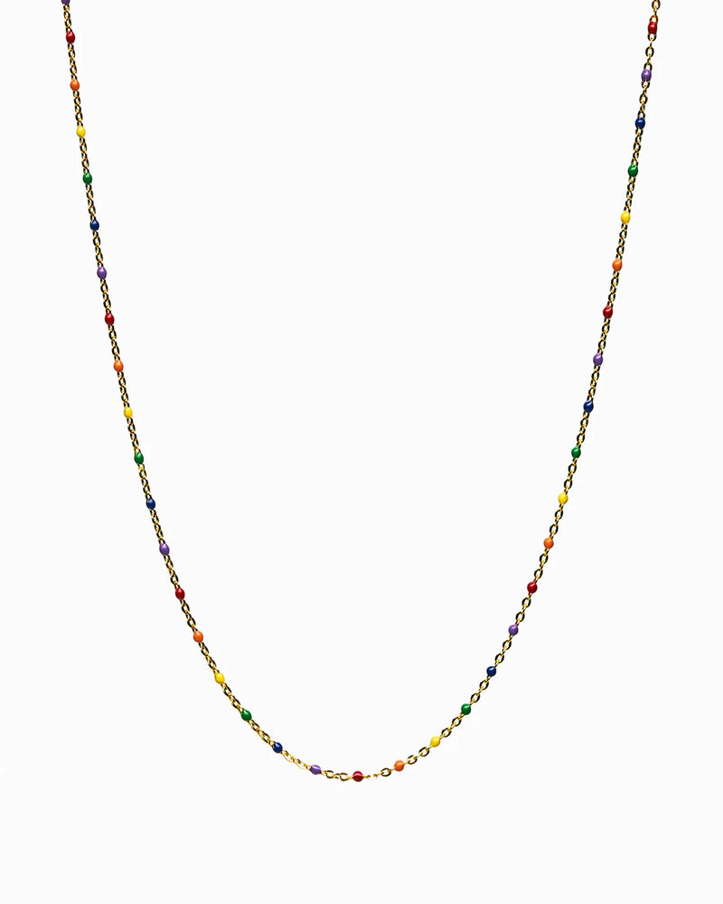 Awe Inspired Necklaces Rainbow Beaded Enamel Necklace