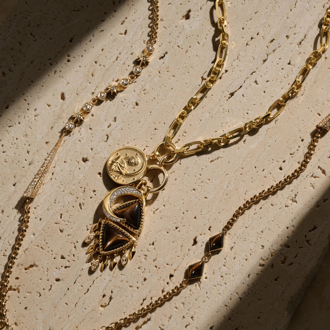 Awe Inspired Necklaces Selene Boho Moon Charm Necklace