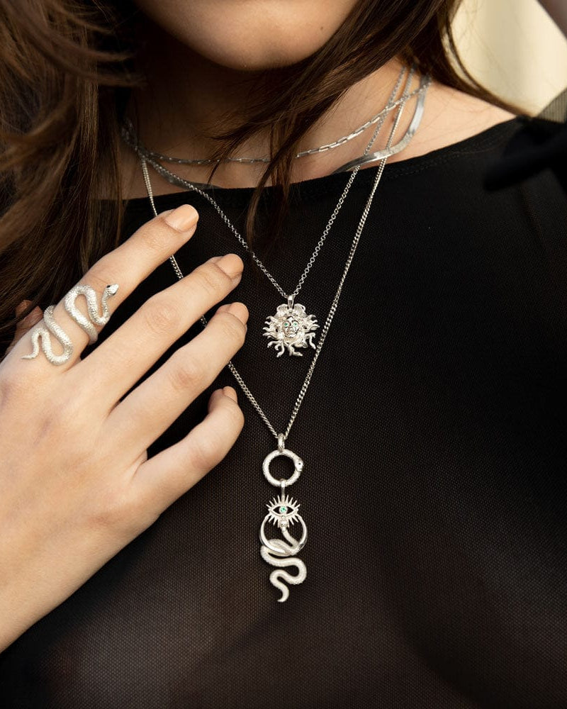 Awe Inspired Necklaces Snake Charm Link