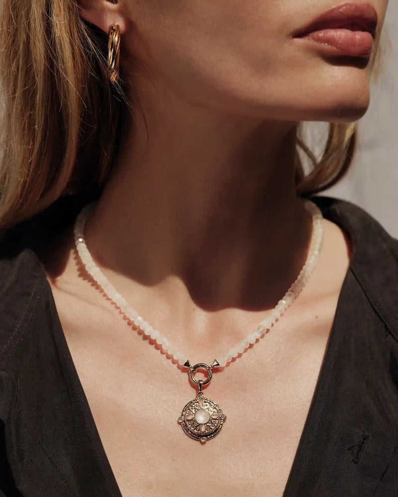 Awe Inspired Necklaces Special Edition Manifestation Locket Moonstone Charm Necklace
