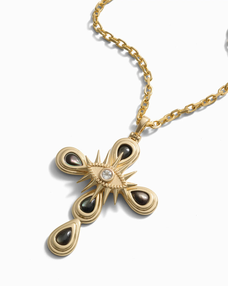 Awe Inspired Necklaces Statement Third Eye Cross Necklace