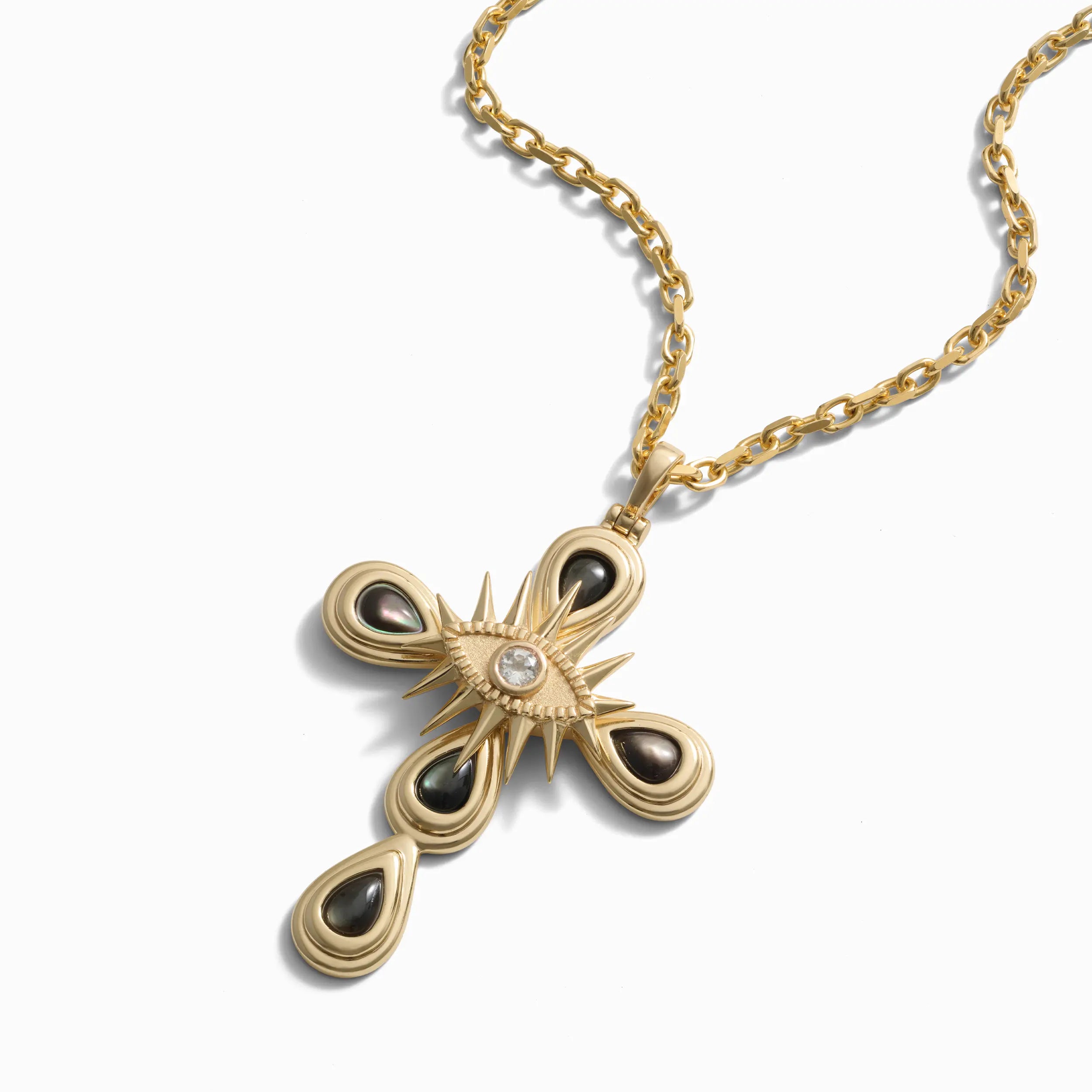 Awe Inspired  Necklaces Statement Third Eye Cross Necklace