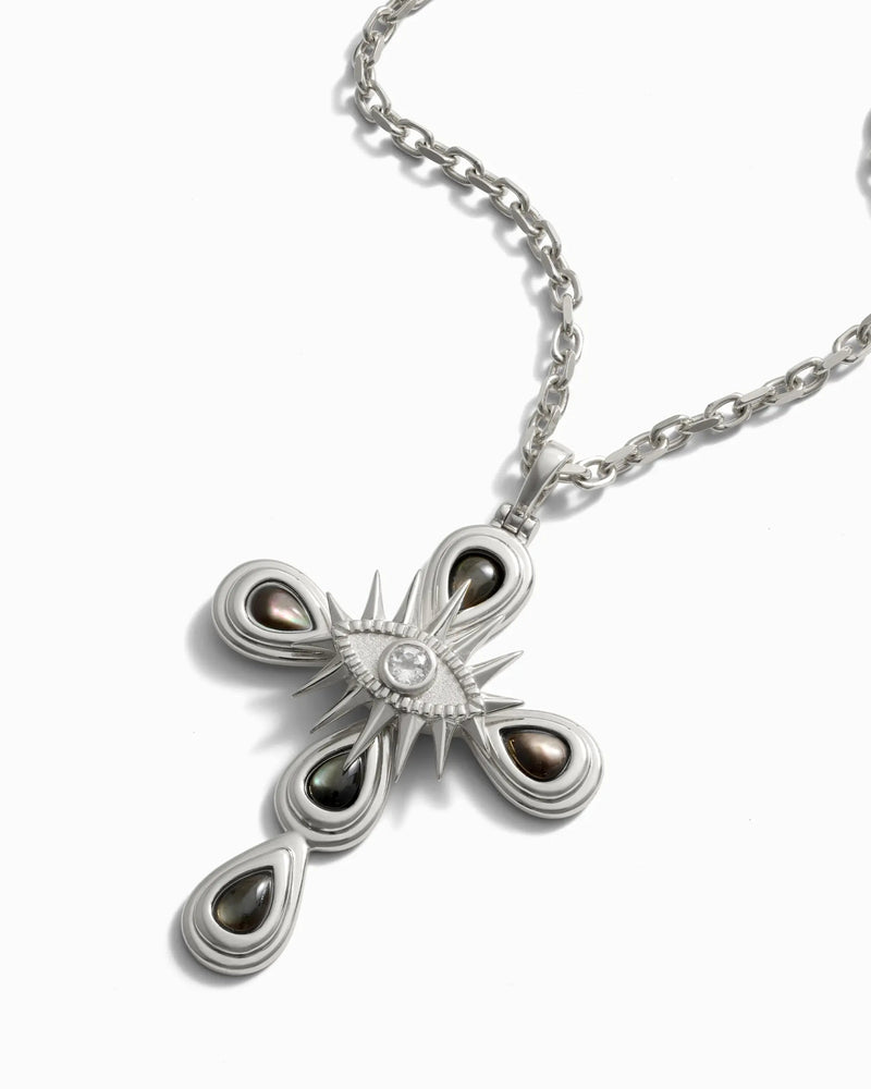 Awe Inspired Necklaces Statement Third Eye Cross Necklace