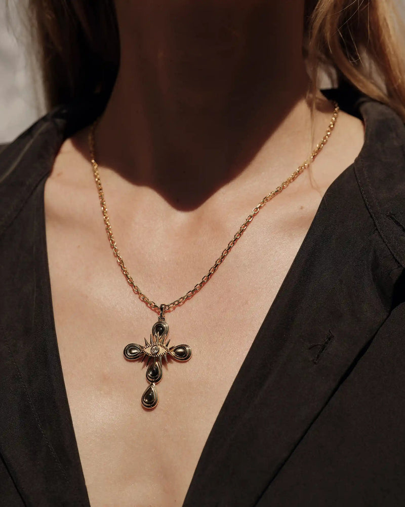 Awe Inspired Necklaces Statement Third Eye Cross Necklace