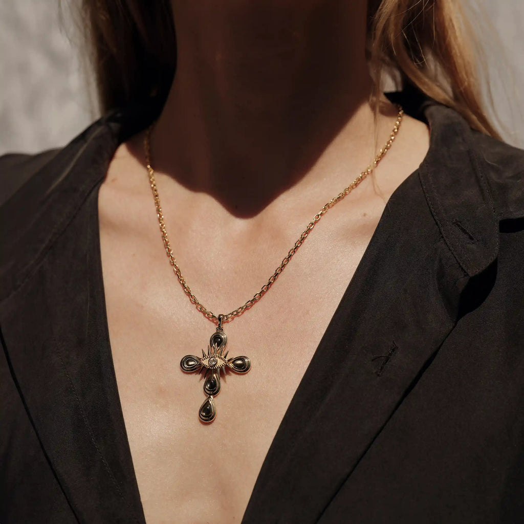 Awe Inspired  Necklaces Statement Third Eye Cross Necklace